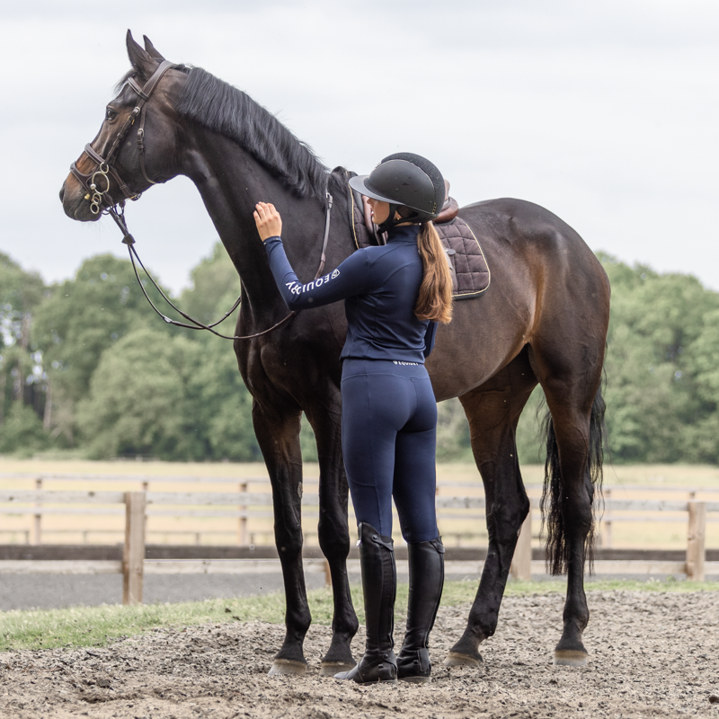 Equidry Water Repellent Leggings in Navy-4